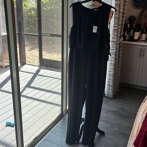 Black sleeveless jumpsuit